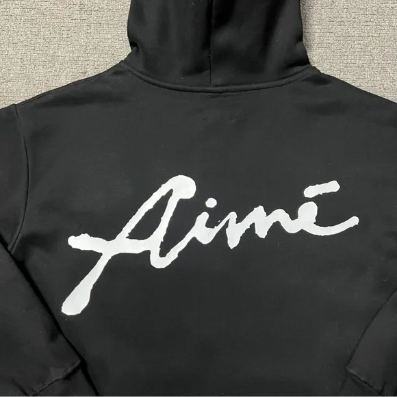 Aime Leon Dore Black Zip-Up Hoodie with White DoveGraphics - Picture 4 of 10